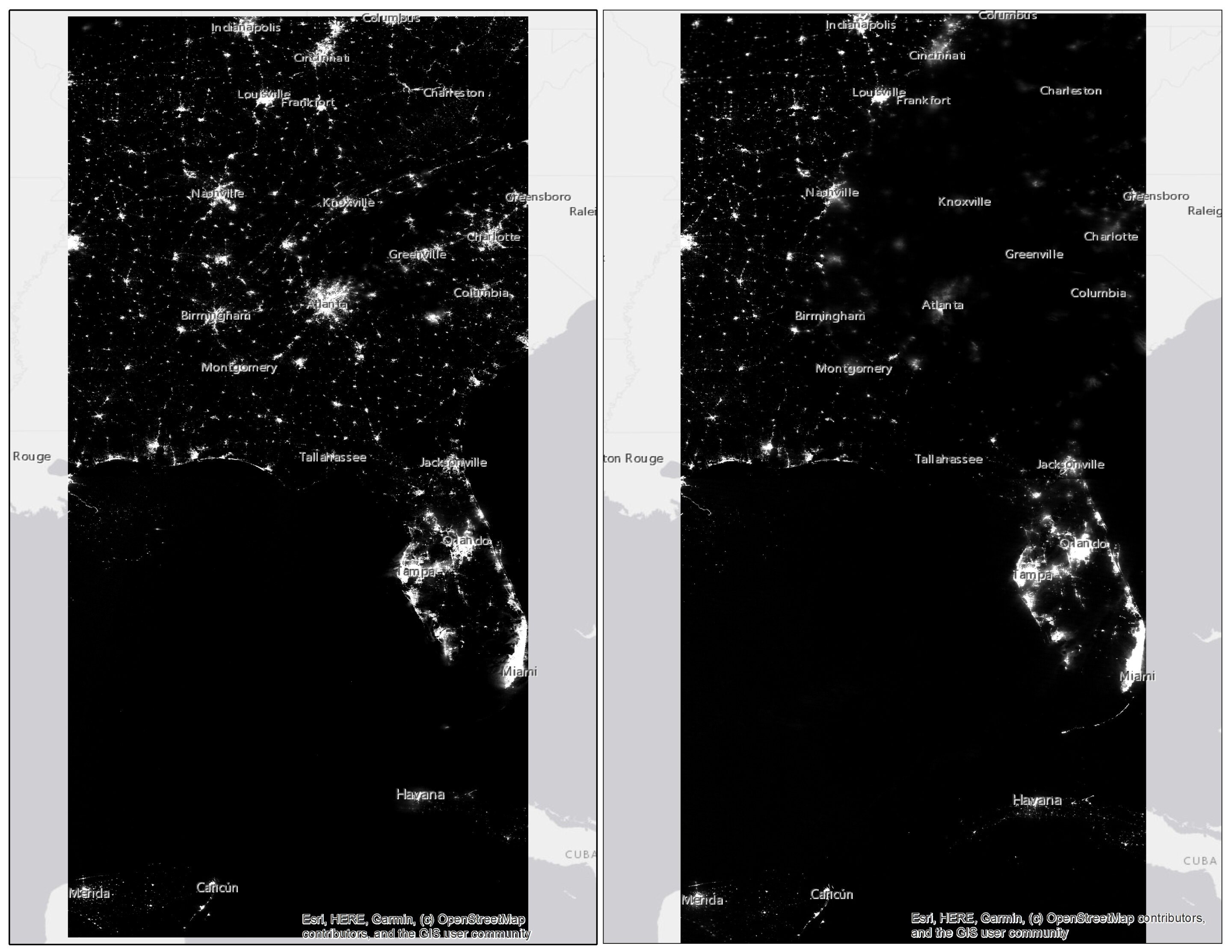 Nighttime light data shows inequities in restoring power after Hurricane Michael