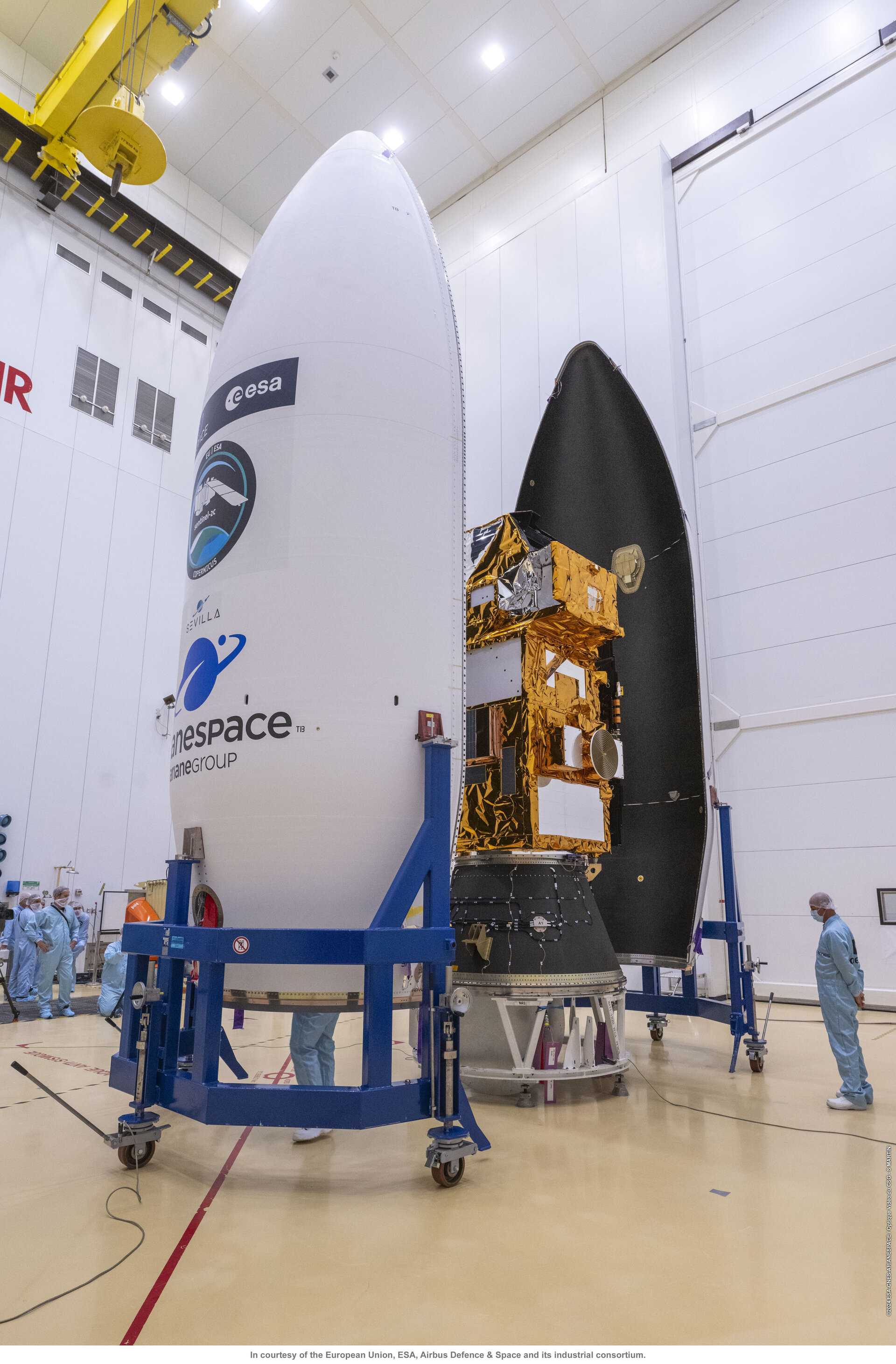 Sentinel-2C sealed in the Vega rocket fairing