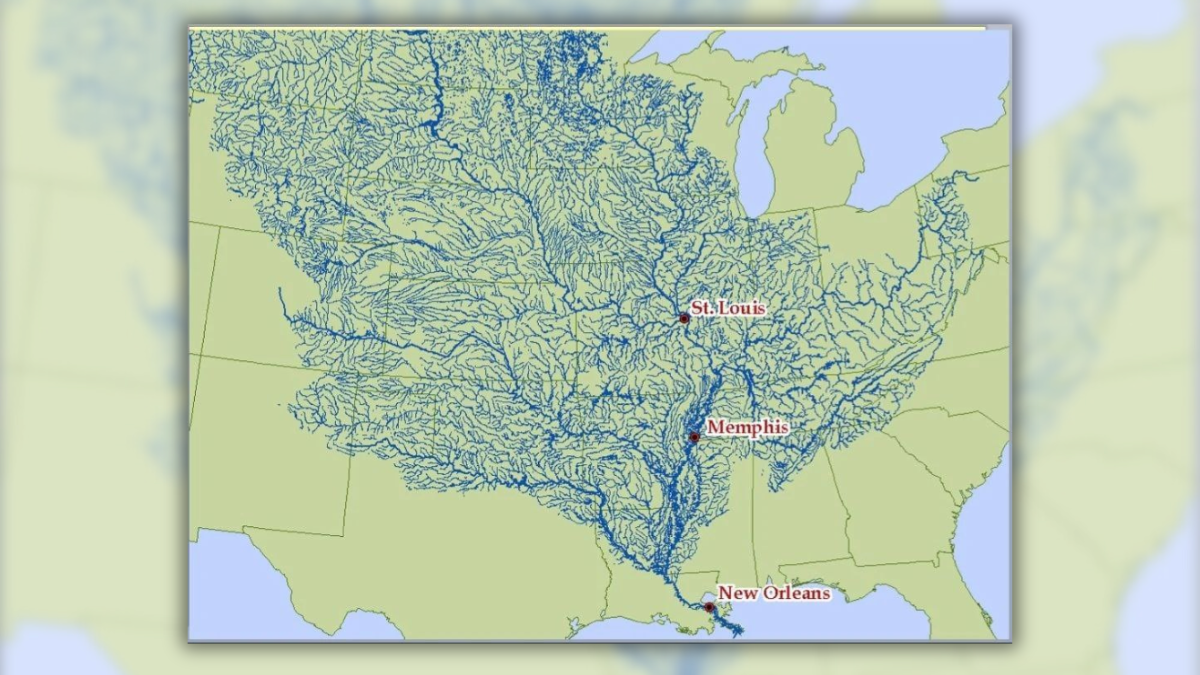 Map Shows Mississippi River and Its Tributaries?