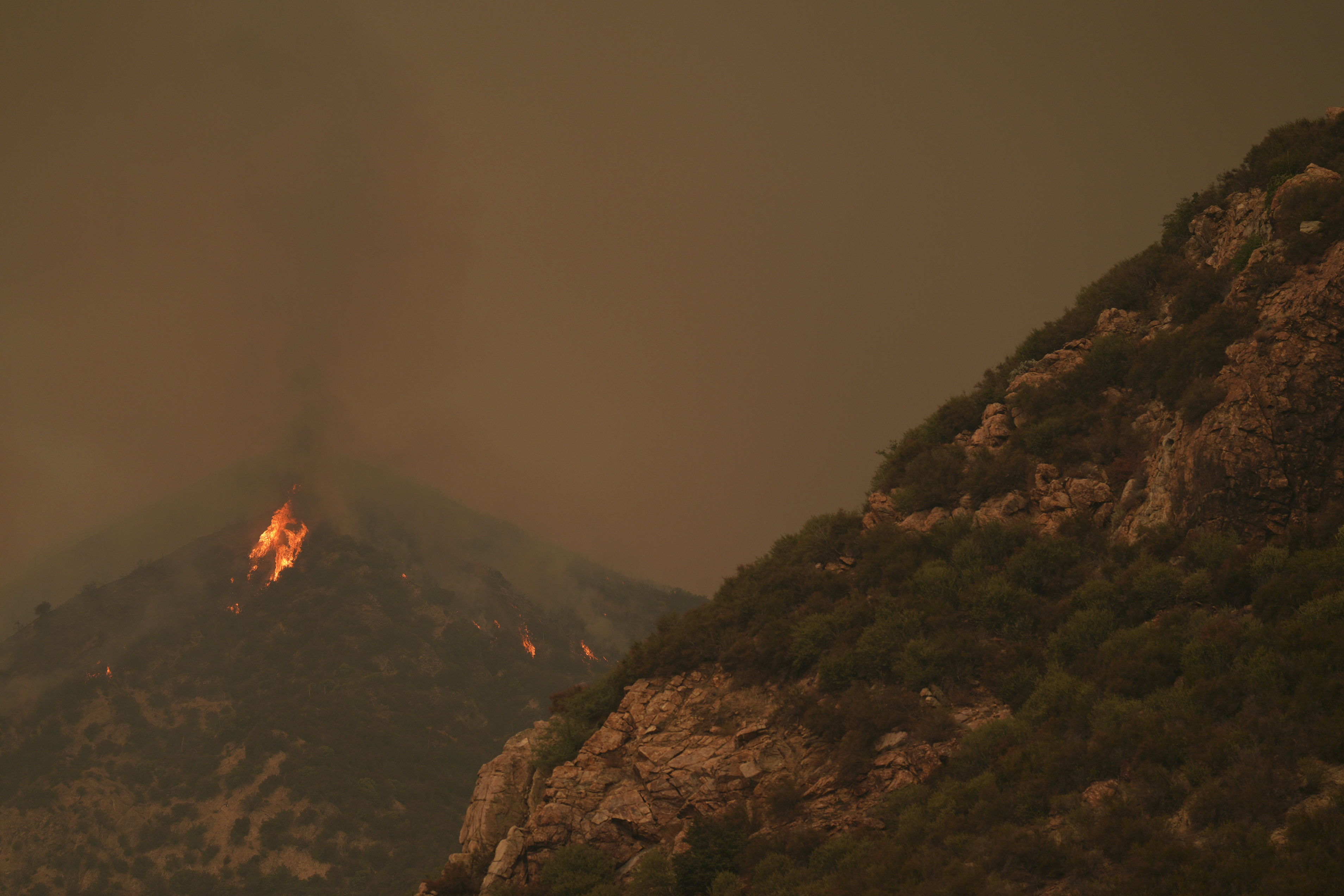 Line Fire Blazes in Southern California-but Cooler Weather Gives Hope