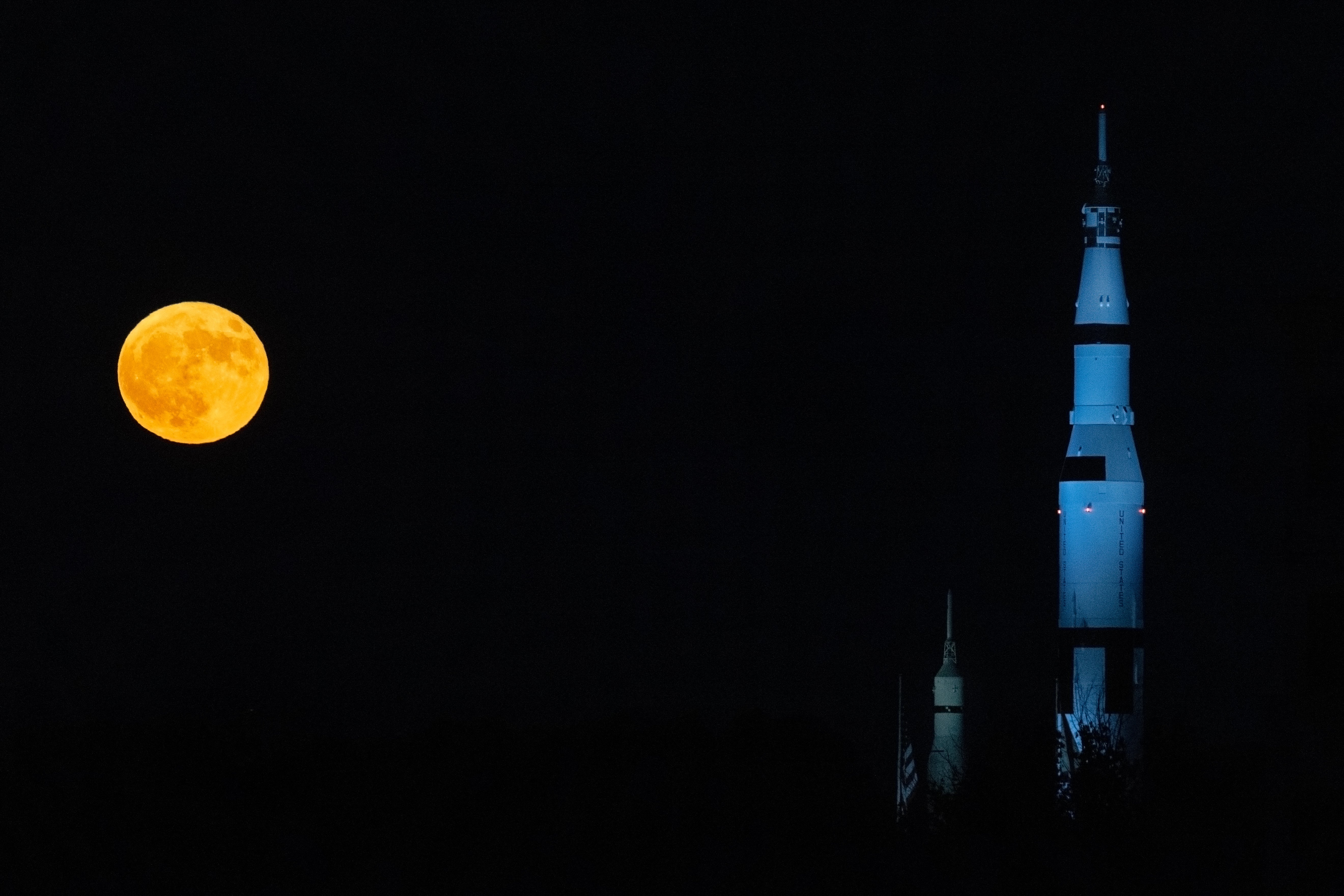 August 2024 Supermoon Rises Near NASA Marshall