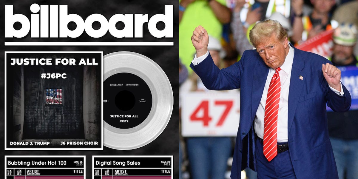 The organizers of a January 6 awards gala claim Trump's song with riot defendants' prison choir 'went Platinum.' It didn't.