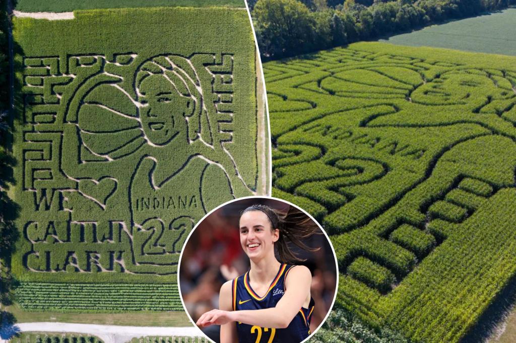 Detailed Caitlin Clark corn maze unveiled by Indiana farm amid successful rookie season