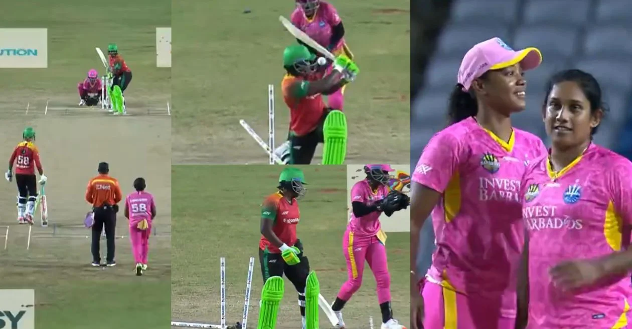 WCPL 2024 [WATCH]: Chamari Athapaththu picks her maiden wicket by taking out Sheneta Grimmond’s middle stump