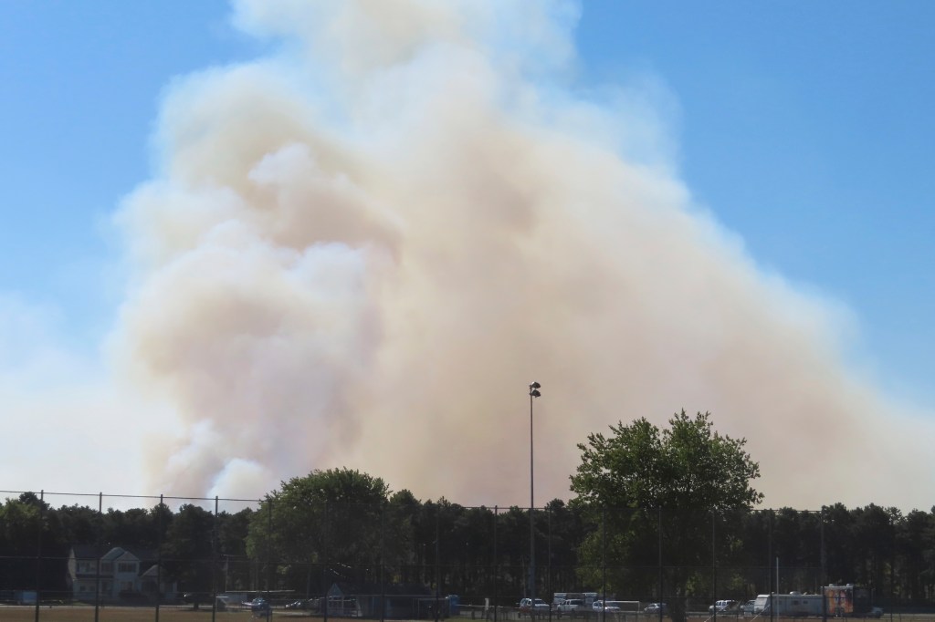 Crews battling 'erratic' wildfire in Ocean County, NJ