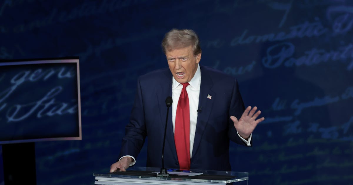 Trump Kicks Off Debate by Ranting About Migrants Like Deranged Person