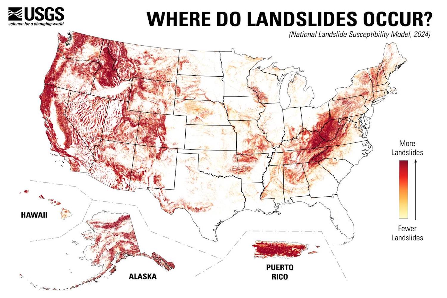 New Map Shows Where You’re Most Likely to Encounter Landslides in the US