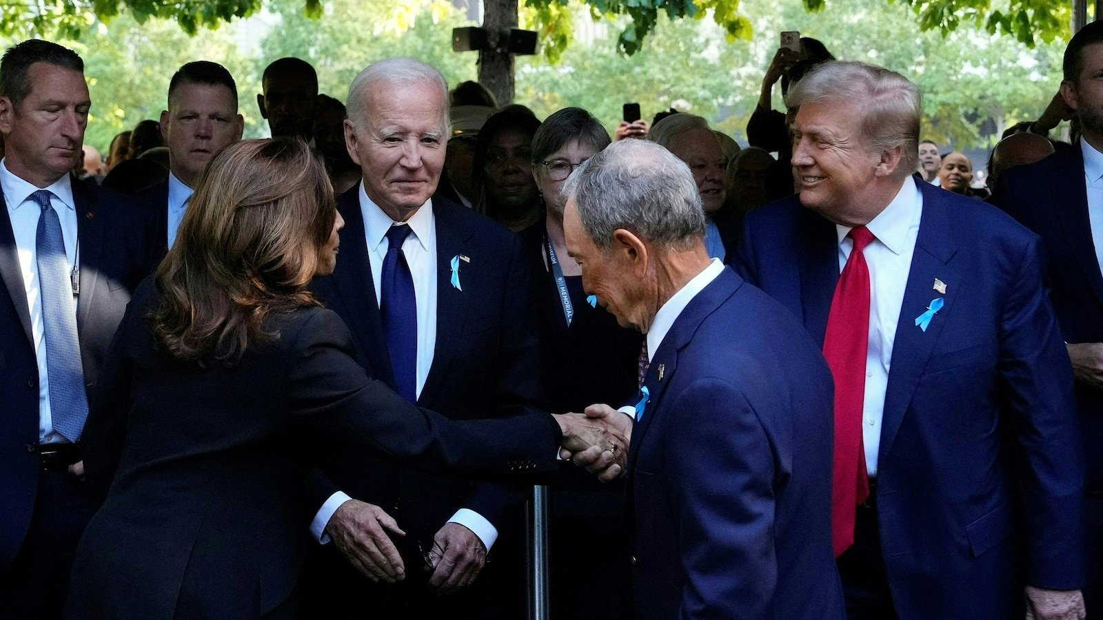 Harris, Trump shake hands again at 9/11 anniversary ceremony