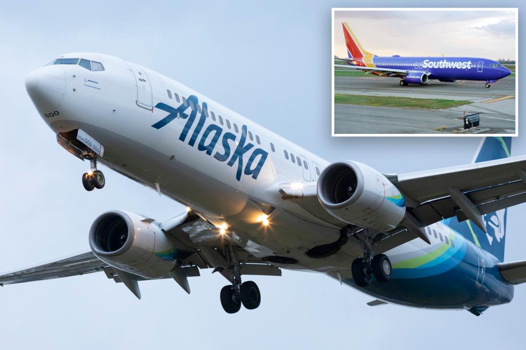 Alaska Airlines flight blows out tires while aborting takeoff to avoid tarmac collision with Southwest plane