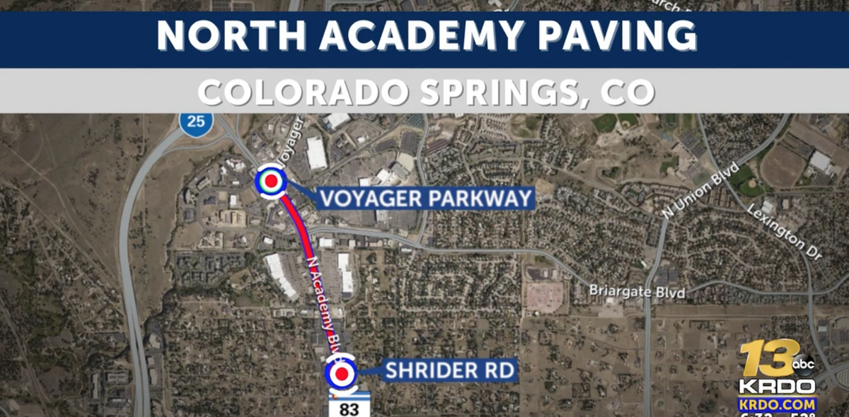 Paving preparations continue on North Academy Boulevard in Colorado Springs