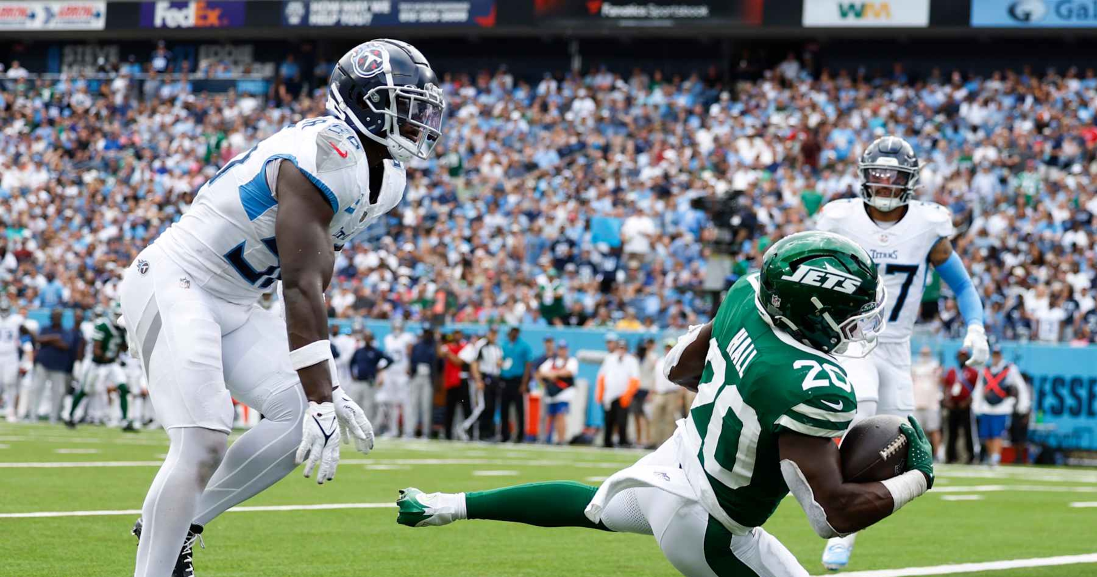 Jets' Breece Hall Jokes About NFL Drug Test After TD Catch in Win vs. Titans