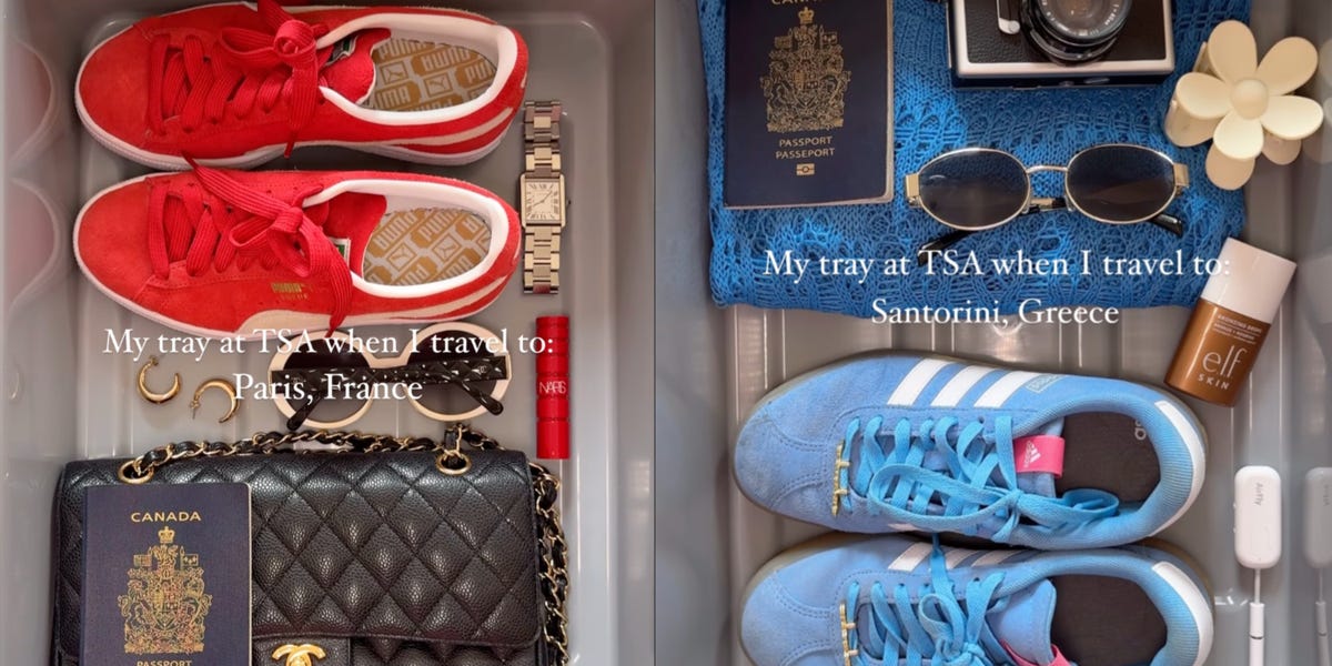 TikTokers are taking 'aesthetic' photos of their TSA trays in the latest travel trend. But not everyone's on board.