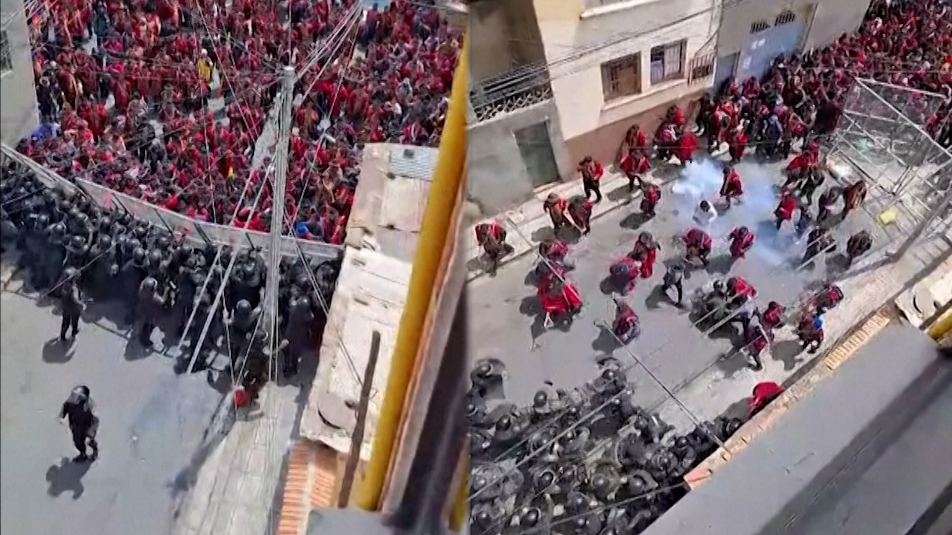 Video: Red Poncho protesters in Bolivia clash with police