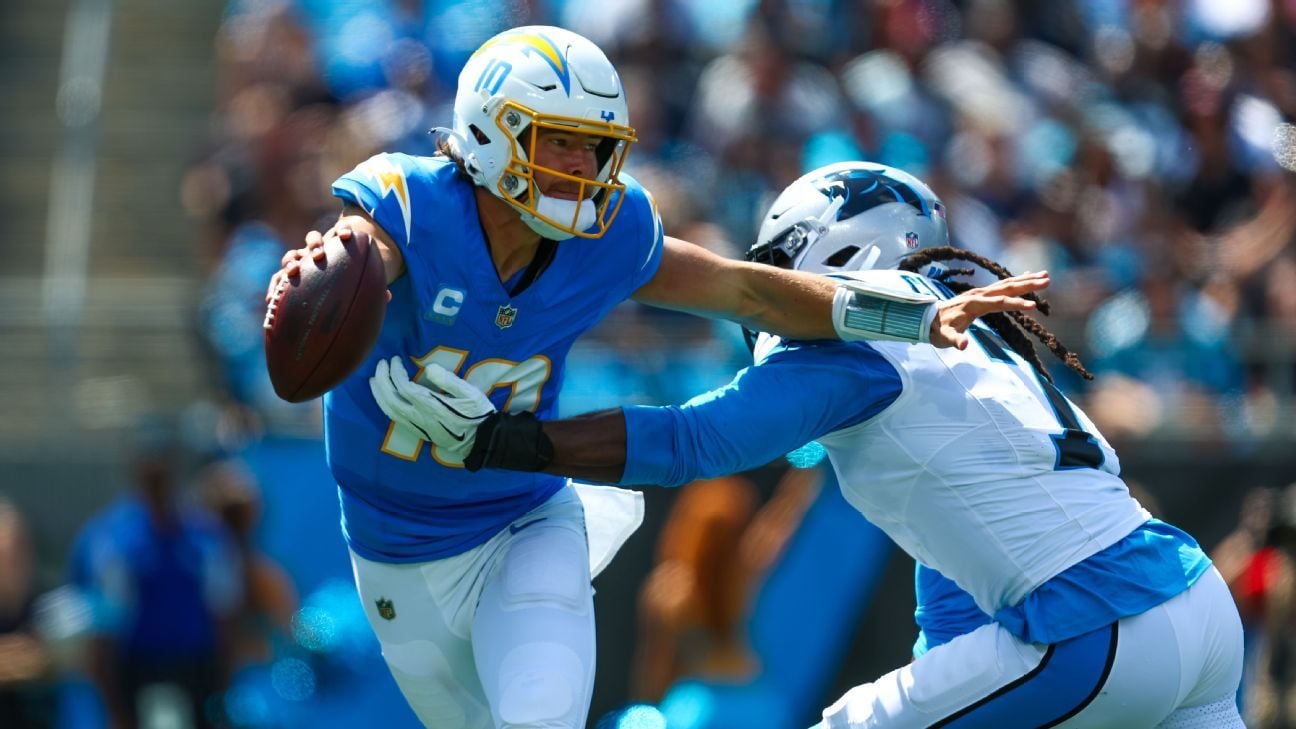 X-rays on Chargers QB Herbert, leg, negative