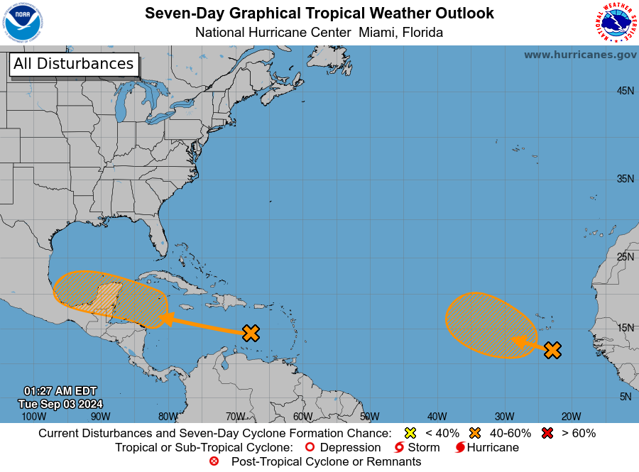 National Hurricane Center tracking 2 tropical waves that could become tropical depressions