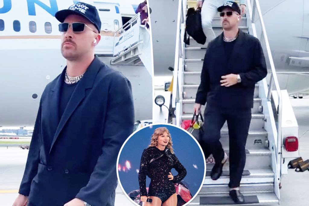 Travis Kelce channels Taylor Swift's 'Reputation' era with outfit ahead of Chiefs, Falcons game