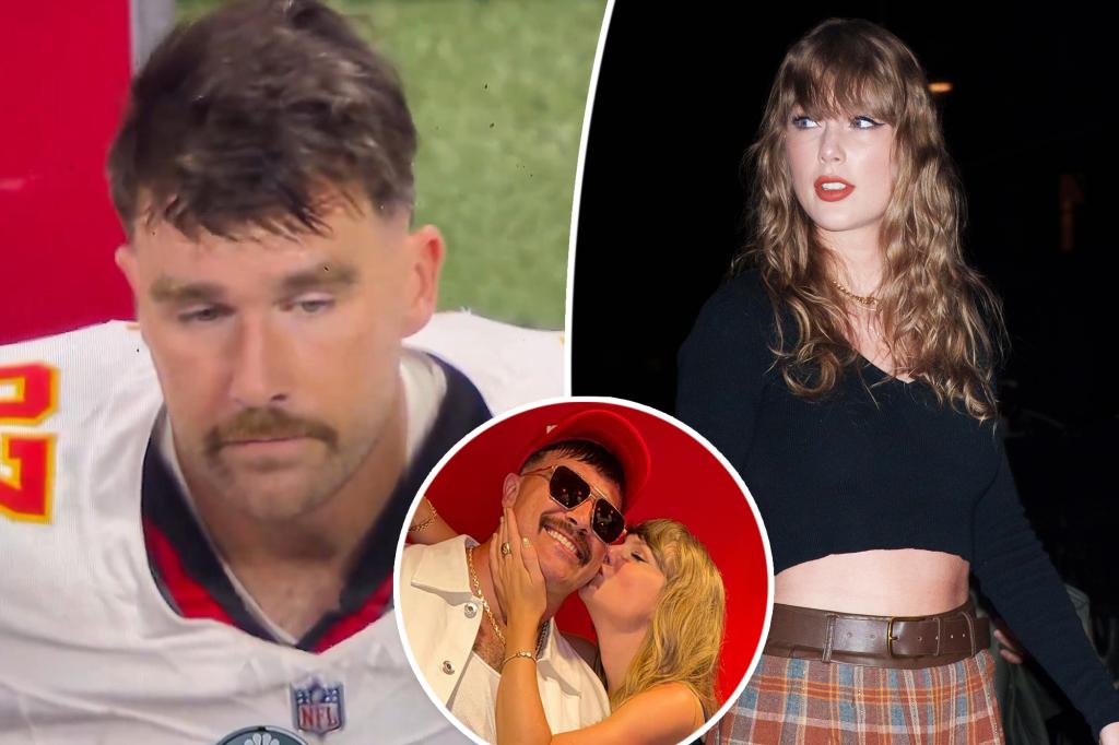 Travis Kelce appears downcast in viral video as Taylor Swift skips Chiefs vs. Falcons game