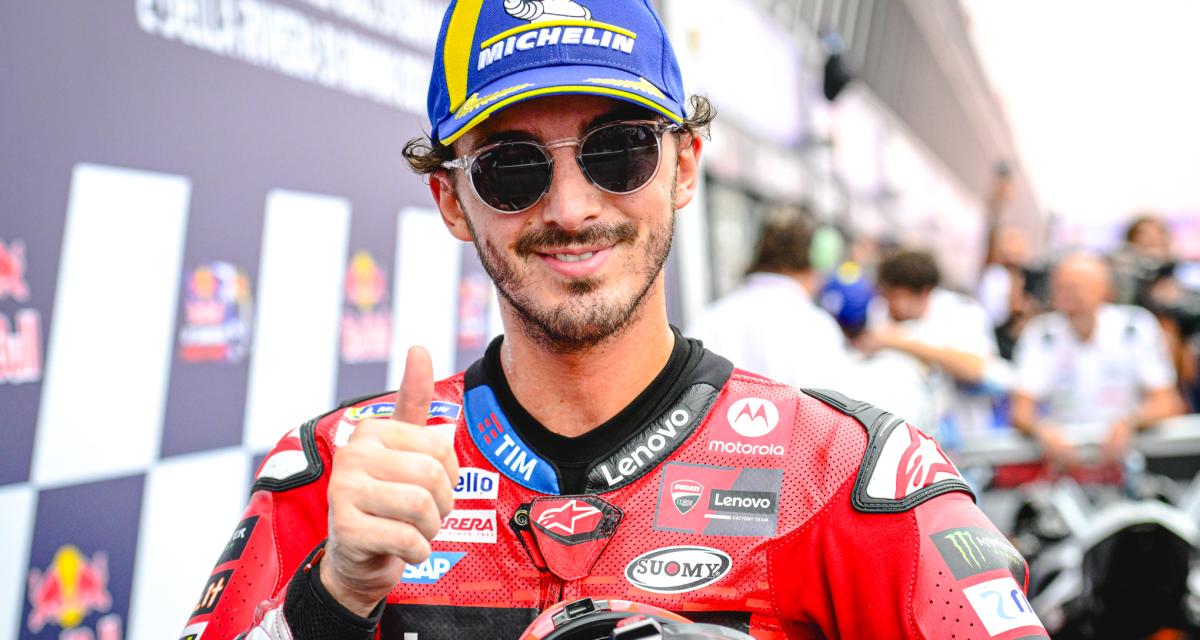 L'enthousiasme de Francesco Bagnaia, meilleur chrono du test de Misano