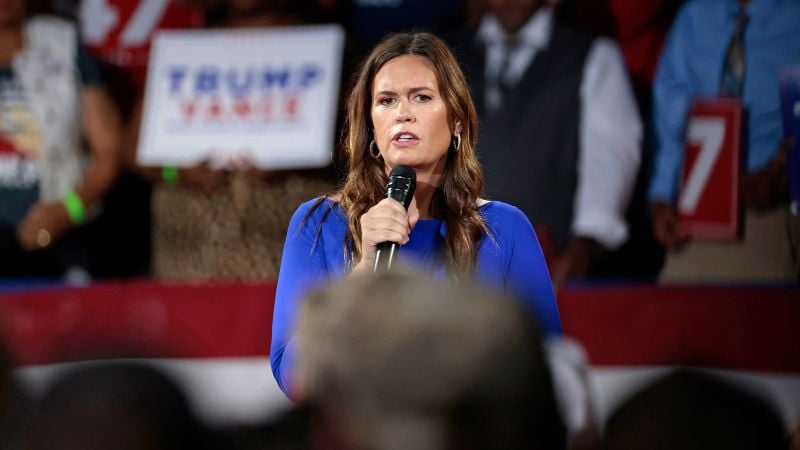 Sarah Huckabee Sanders is latest Trump ally to make dig at Harris over biological kids