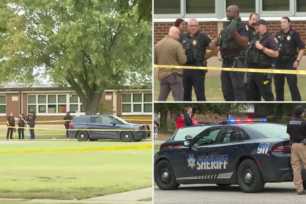 Kansas father shoots wife in the chest at elementary school drop-off