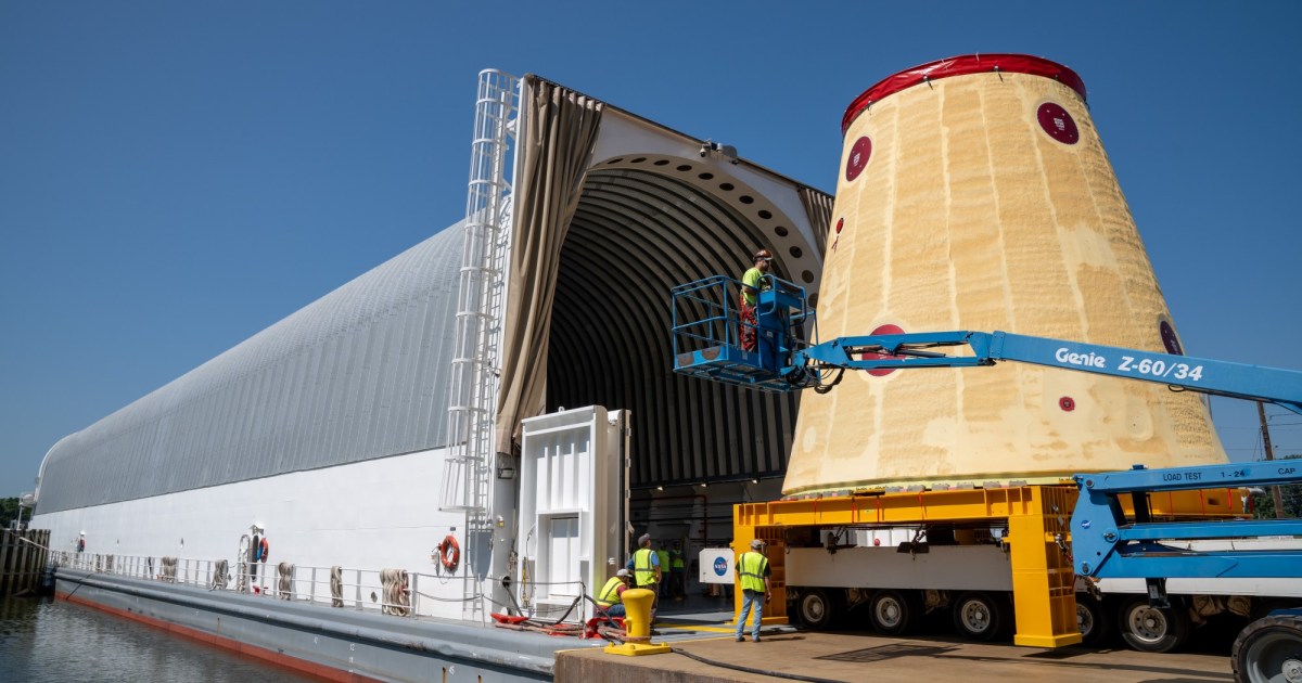 Another piece of NASA’s mega moon rocket ships out