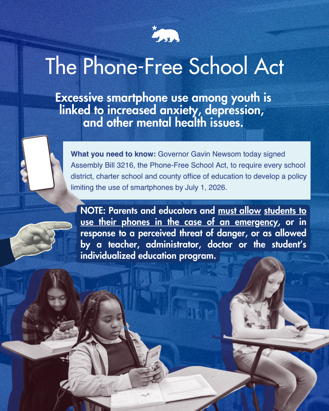 Bill limits smartphone use in California schools