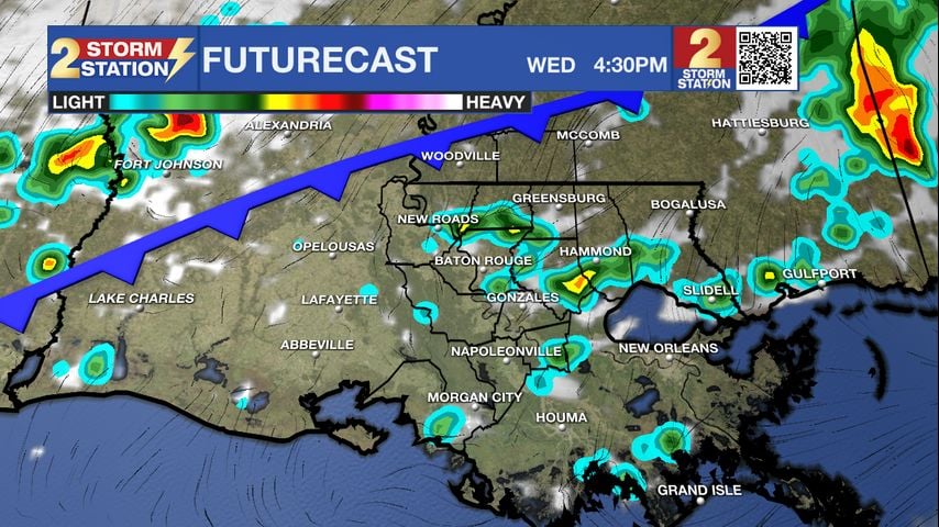 Wednesday AM Forecast: Cold front arrival today brings pleasant conditions through the weekend