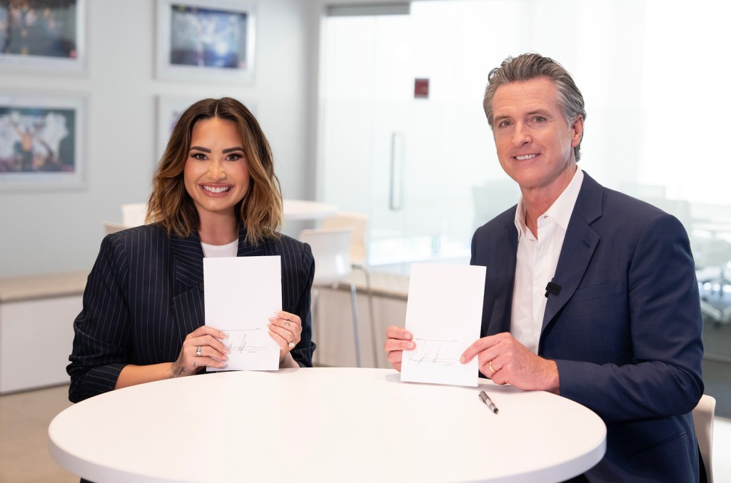 Demi Lovato Joins Governor Gavin Newsom to Sign Legislation