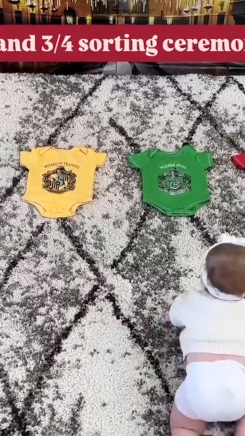 WATCH: Baby has very dramatic Hogwarts sorting house ceremony for 9 and 3/4 birthday