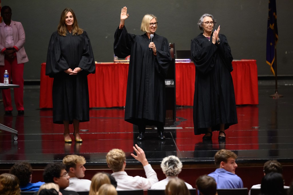 Appeals court judges share oral arguments, wisdom with Portage High School students