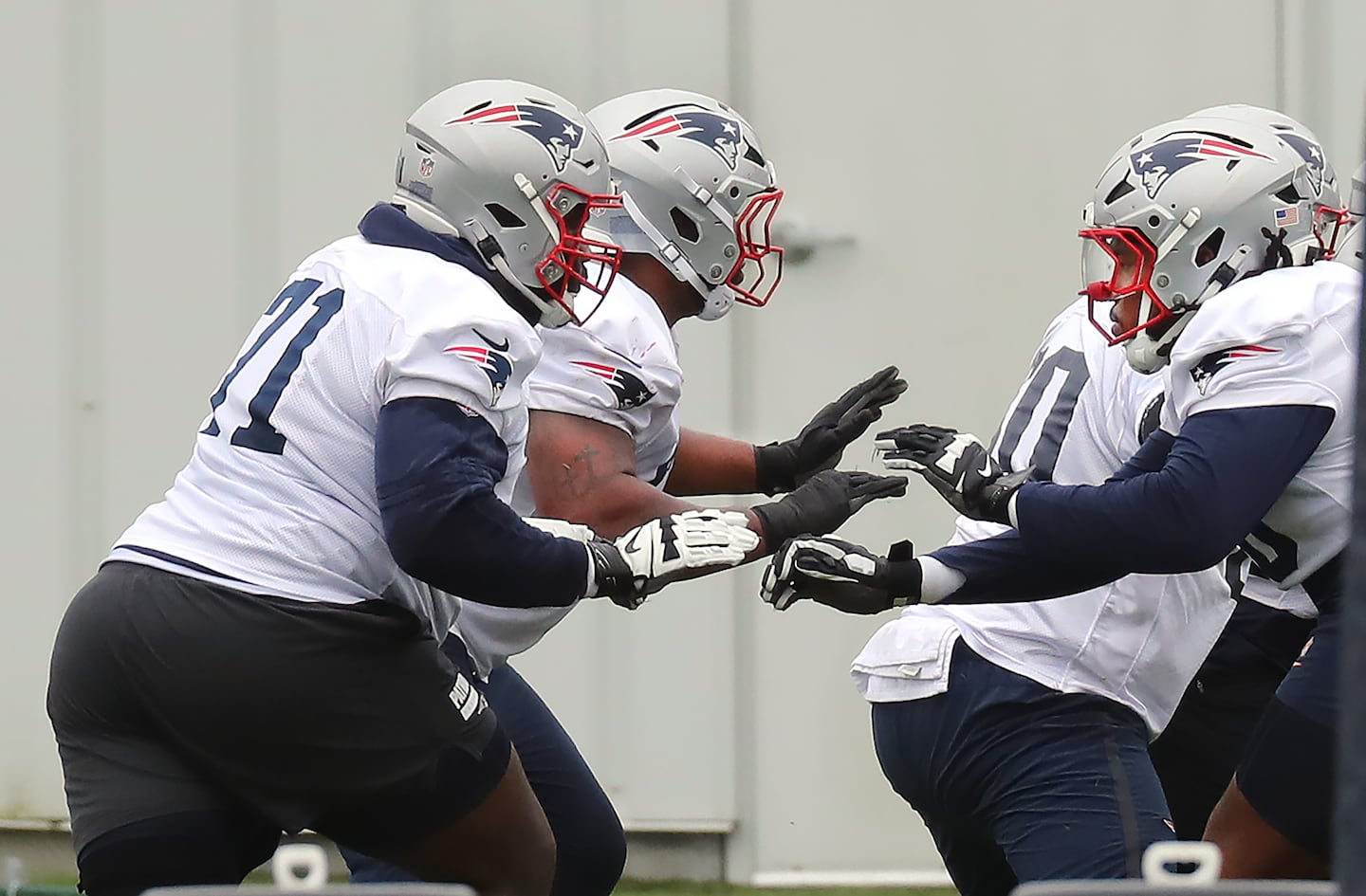 Are the Patriots’ offensive line problems correctable? Coach Jerod Mayo believes so.