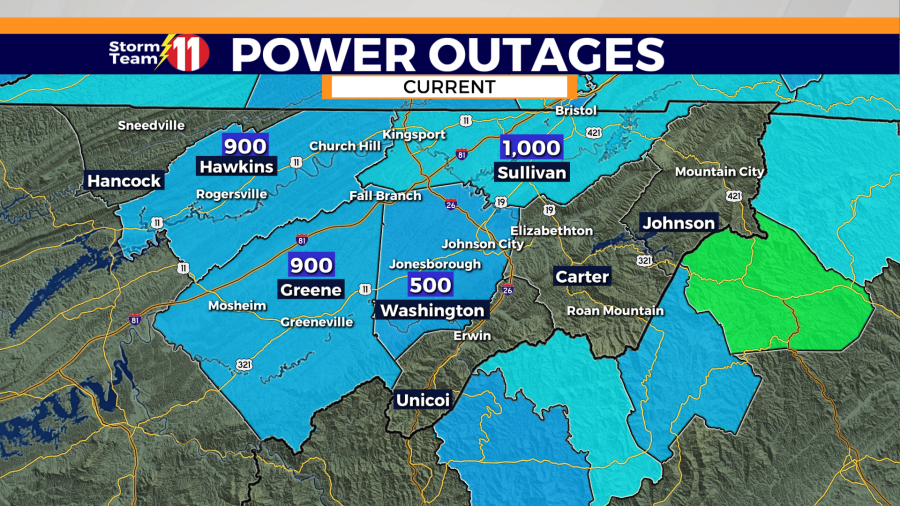 Heavy rain, storms cause power outages across the Tri-Cities