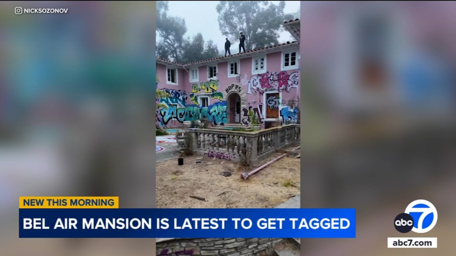 Taggers vandalize Bel Air, Los Angeles mansion with graffiti