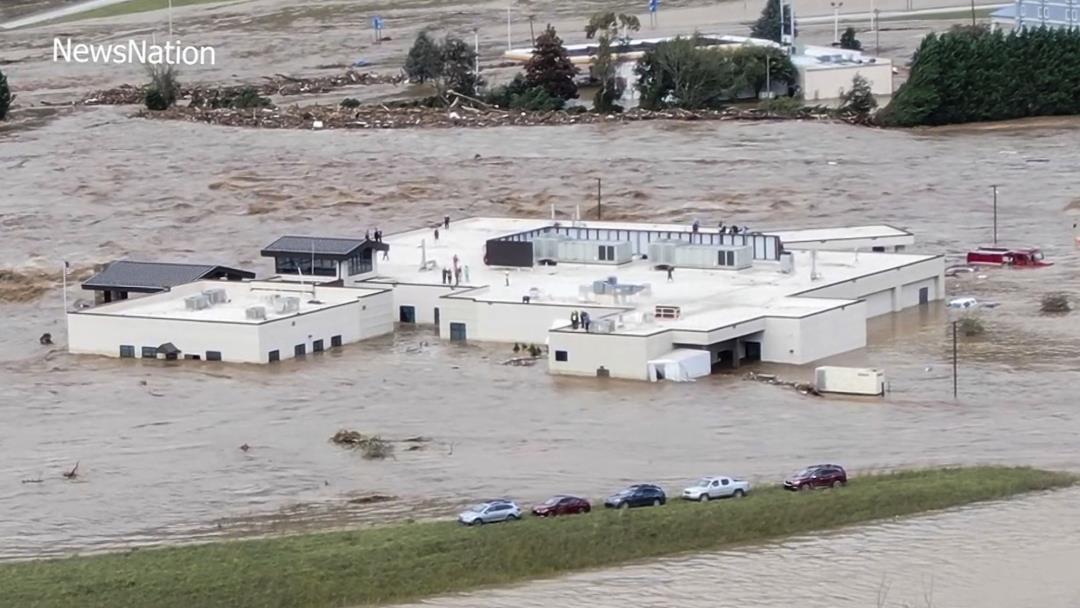 Helicopters Battling Winds Reach Patients on Hospital Roof