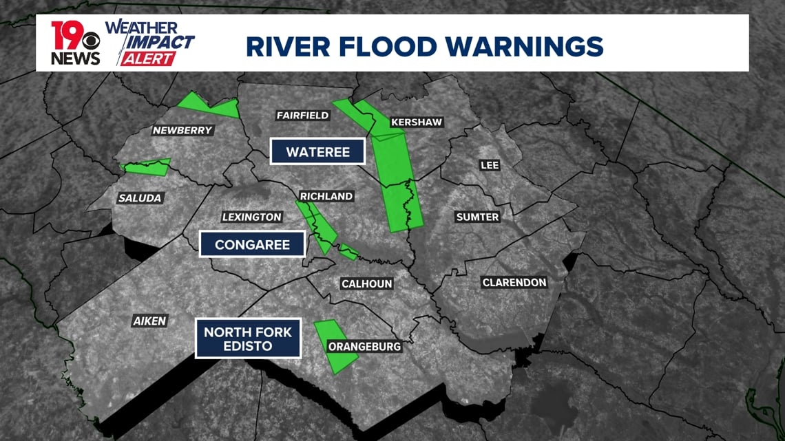 Weather Impact Alert Days issued due to rising river levels