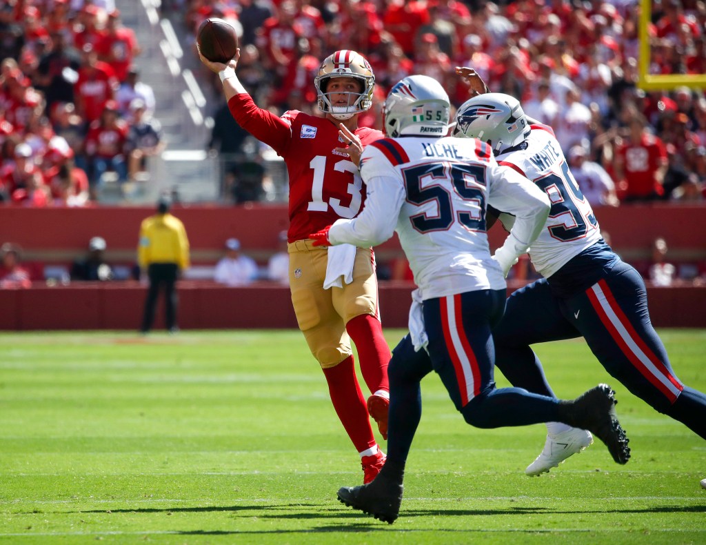 49ers' Brock Purdy helps sink Patriots with downfield passing