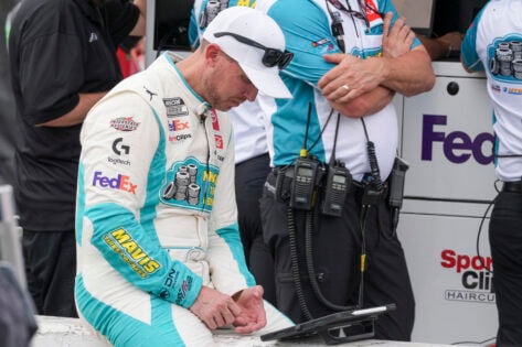 Frustrated Denny Hamlin Pins Blame on JGR’s Pit-Road Failure With Brutal Verdict