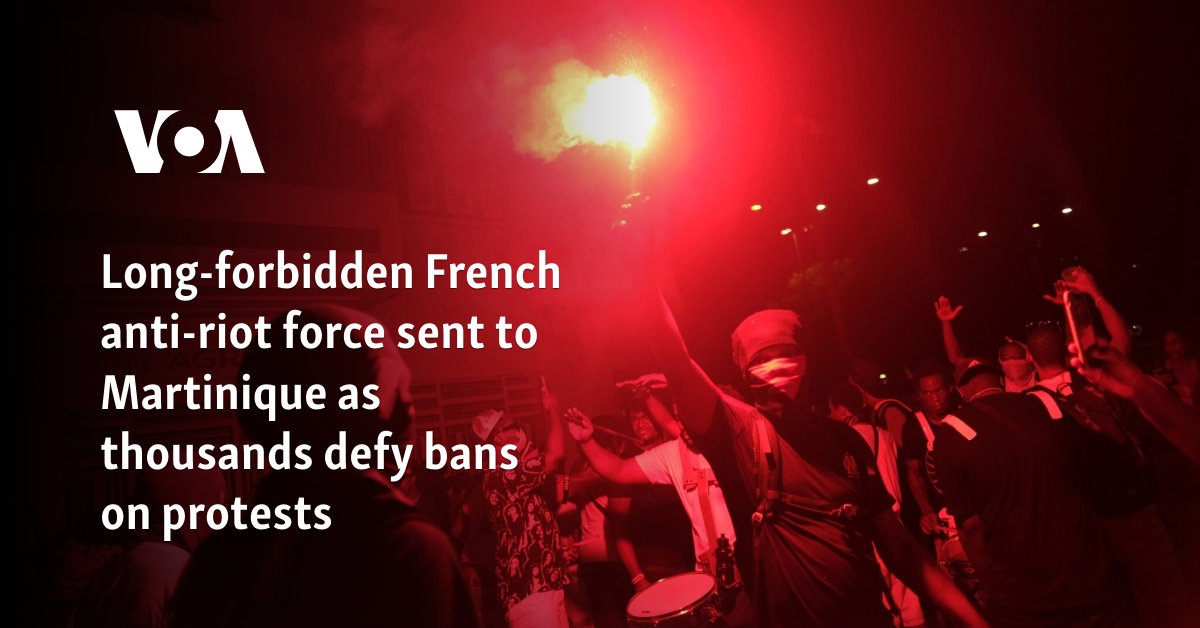 Long-forbidden French anti-riot force sent to Martinique as thousands defy bans on protests