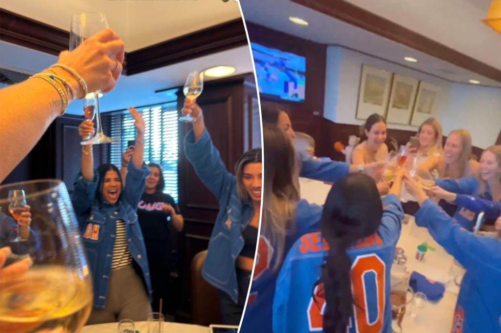 Pete Alonso's wife Haley celebrates Mets wild card berth with fellow WAGs