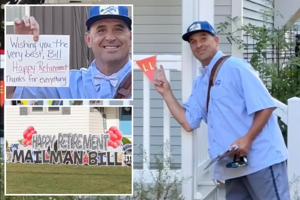 Ohio mailman surprised with celebrations at nearly every house on last route before retirement