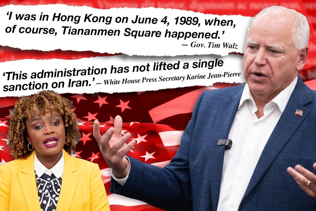 Karine Jean-Pierre's sanctions gaslighting, Tim Walz's Tiananmen Square make-believe and more