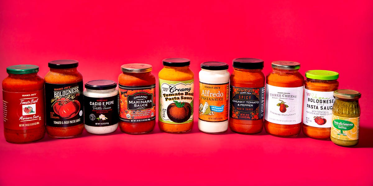 I ranked all of the jarred pasta sauces I found at Trader Joe's from worst to best, and I'd eat the winner by the spoonful