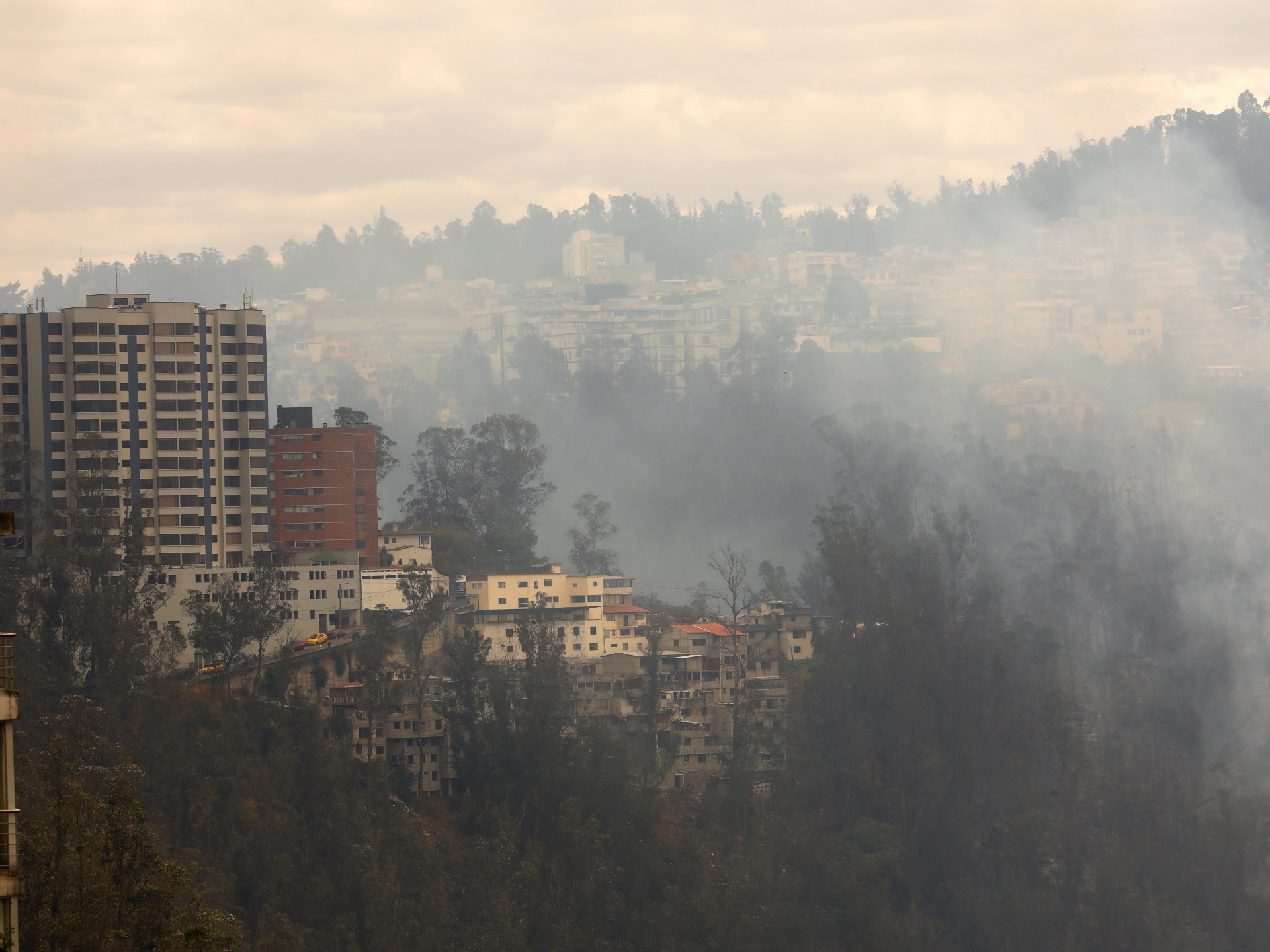 Ecuador battles wildfires near capital as drought grips South America