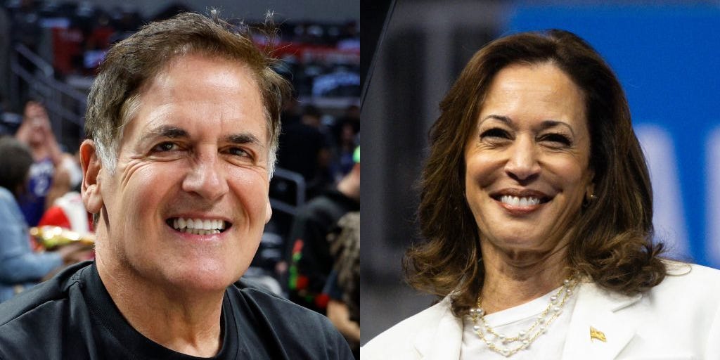 Mark Cuban defends Harris, says people who don't want a presidential candidate 'capable of hugging' should 'seek psychological help'