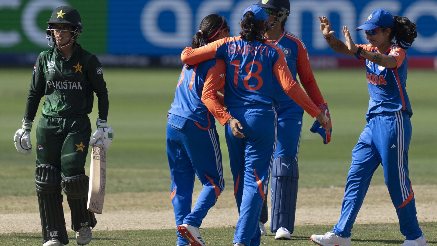 Indian women notch cautious 6-wicket win over archrival Pakistan at T20 World Cup