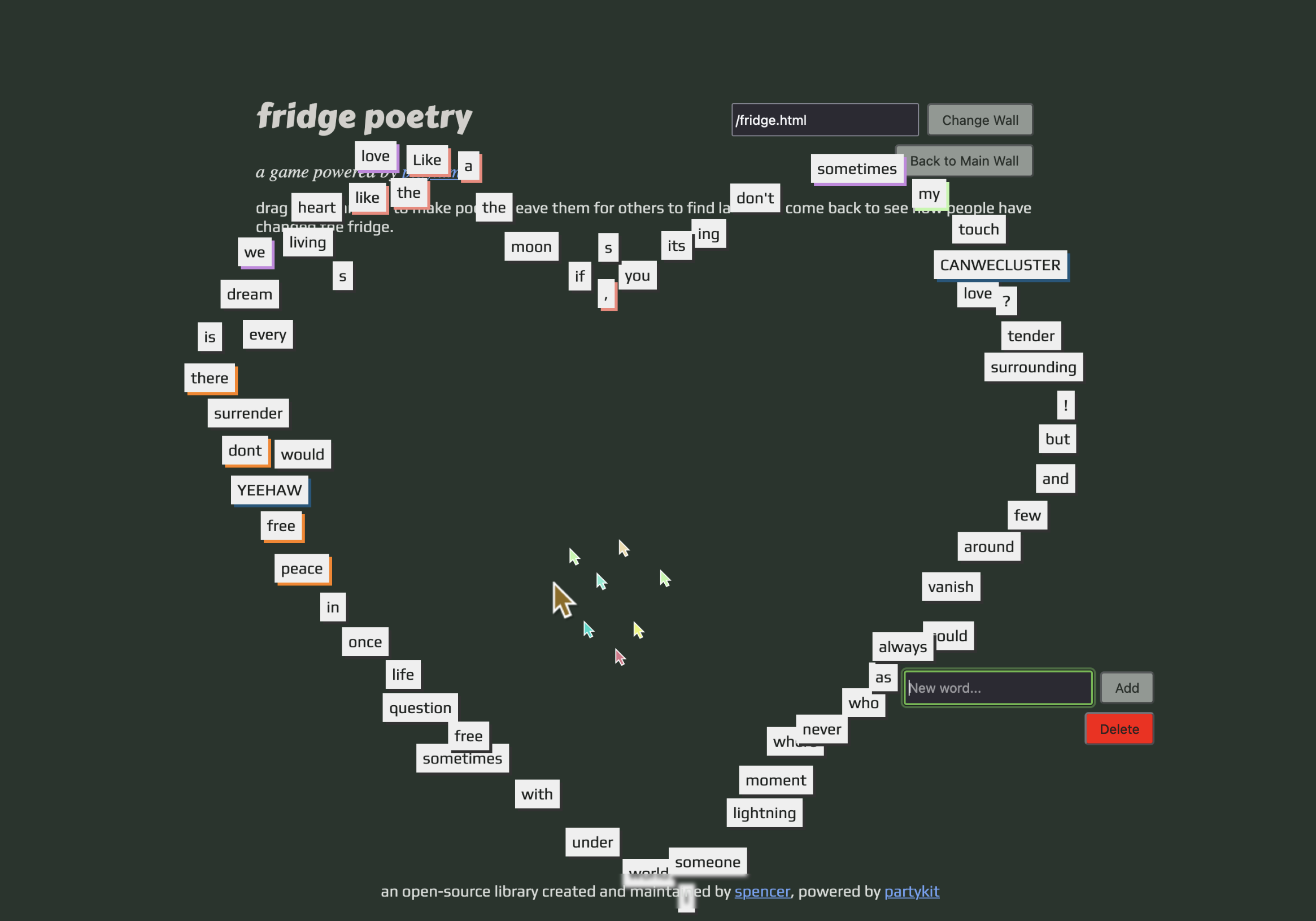 Internet Fridge Poetry