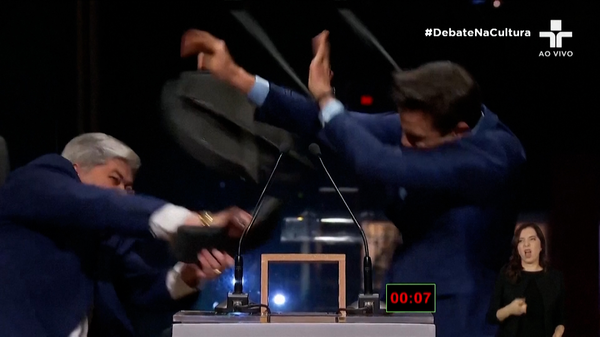 Brazil mayoral candidate hits rival with chair during televised debate