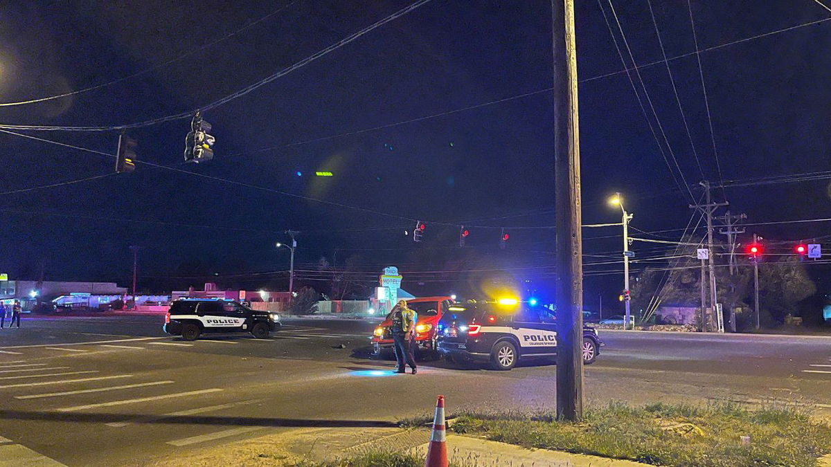 Northbound traffic on Nevada Ave. in a standstill due to car crash