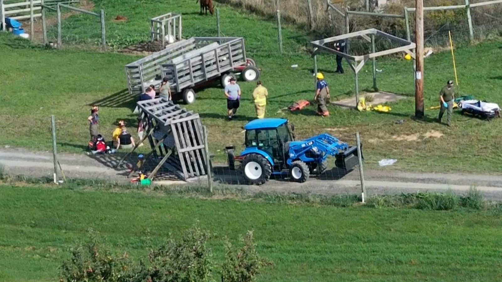 Dozens injured in accident involving wagons at apple orchard: Authorities