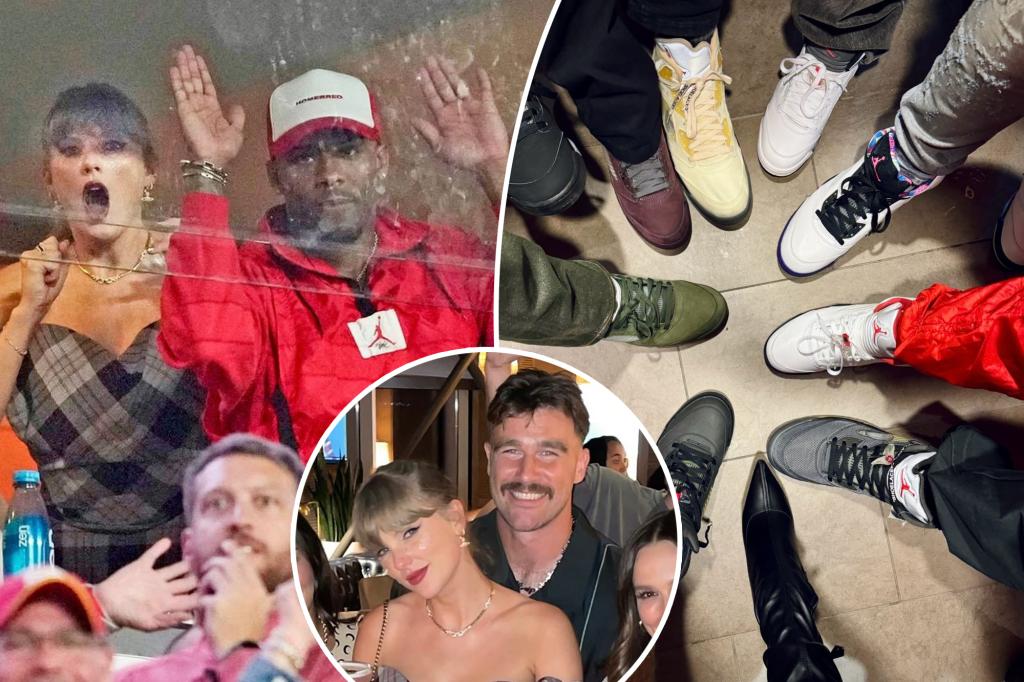 Travis Kelce's BFF proves Taylor Swift is one of the boys with post-Chiefs game squad photo